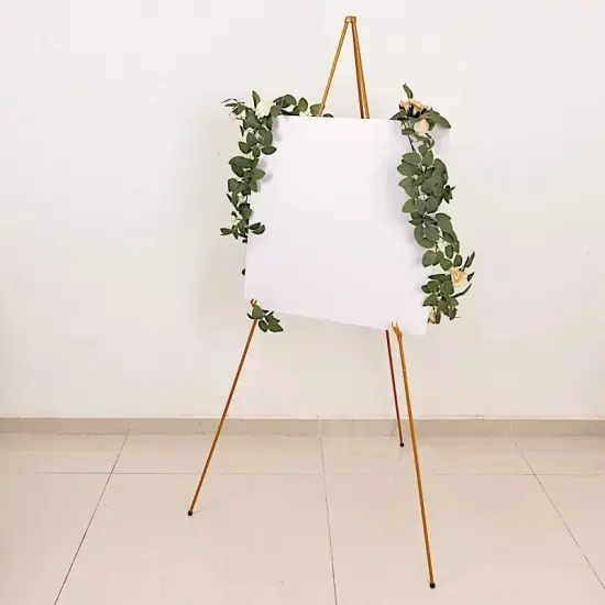 65" Gold Metal Easel Collapsible Tripod Stand Party Events Decorations Supplies {3}