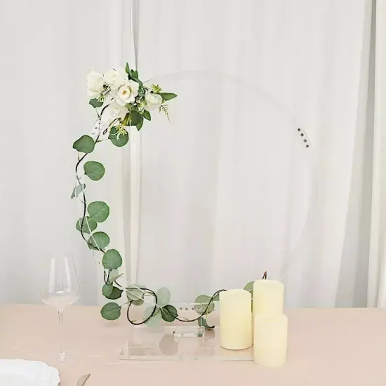 26" Clear Round Acrylic Floral Hoop Standing Wreath Centerpiece Ring Party Event {2}