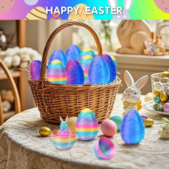 3D Printed Easter Bunny Eggs, Easter Gifts for Kids, Home Desk Decor, Cute Rabbit Eggs Easter Basket Stuffers Toy Gift for Boys and Girls (Green) {3}