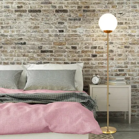 67 Inch Frosted Glass Globe Floor Lamp 9W LED Bulb Perfect for Any Room {1}