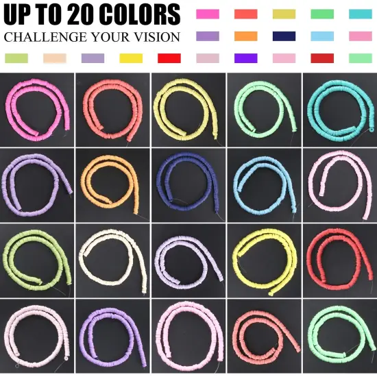 Clay Beads, 6700 Pcs Clay Beads for Bracelets Making Include Alphabet Letter Beads Round Heishi Jewelry Making Beads Flat Beads for Bracelets Making {5}