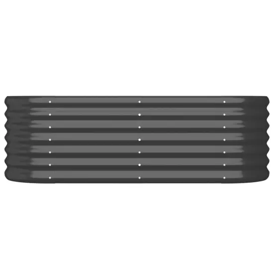 vidaXL Garden Raised Bed Powder-coated Steel 44.9"x15.7"x14.2" Anthracite {3}