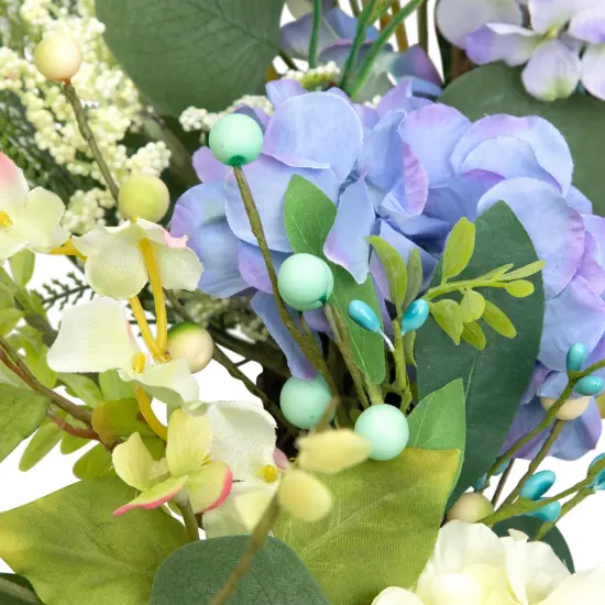 Northlight Eucalyptus, Hyacinths and Hydrangea Fern Spring Wreath - 26" Blue {7}