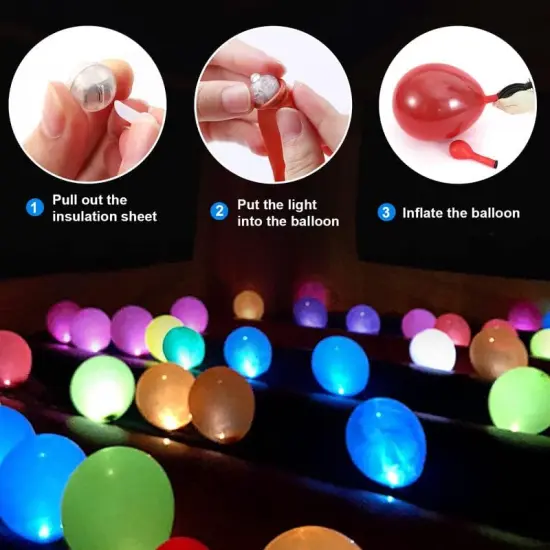 100PCs Mini Led Lights for Paper Lantern, Led Balloons Light up Balloons for Neon Party Lights Easter Eggs Christmas Halloween Birthday Party Wedding Decoration {4}