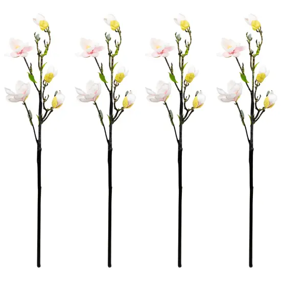 Northlight Magnolia Artificial Floral Sprays- 33" - White and Pink - Set of 4 {3}