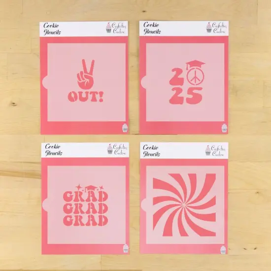 Peace Out Graduation Cookie Stencil Value Bundle {1}