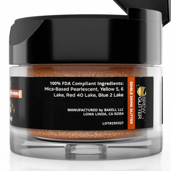 Brew Glitter - Copper Edible Drink Glitter (4g, x1 Flip-Cap Jar) for Beer, Cocktails and Beverages {9}