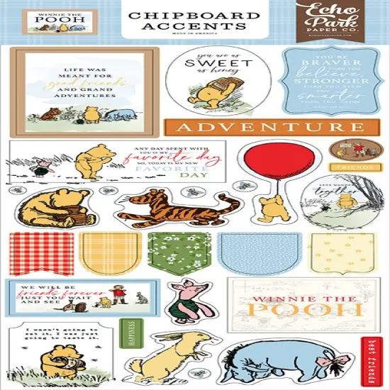 Echo Park Winnie The Pooh Chipboard Accent Stickers {1}