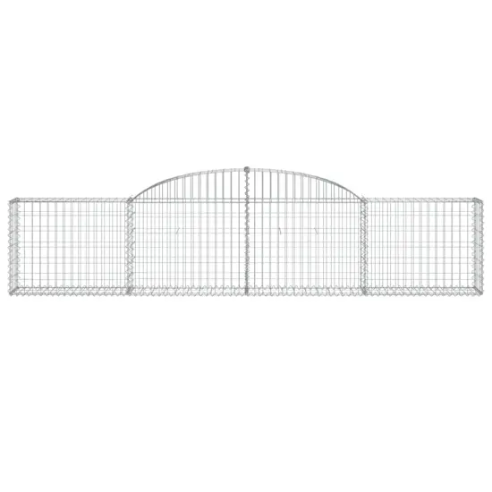 vidaXL Arched Gabion Basket 118.1"x11.8"x23.6"31.5" Galvanized Iron {3}