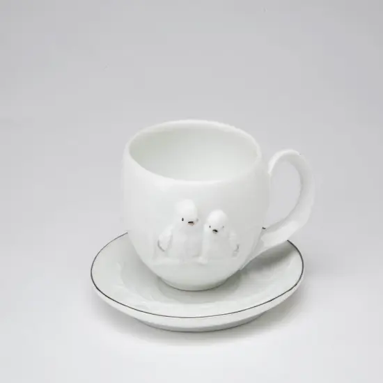 Ceramic White Birds Cup And Saucer, Gift for Her, Gift for Mom, Tea Party D&eacute;cor, Caf&eacute; D&eacute;cor, Farmhouse Kitchen D&eacute;cor {3}