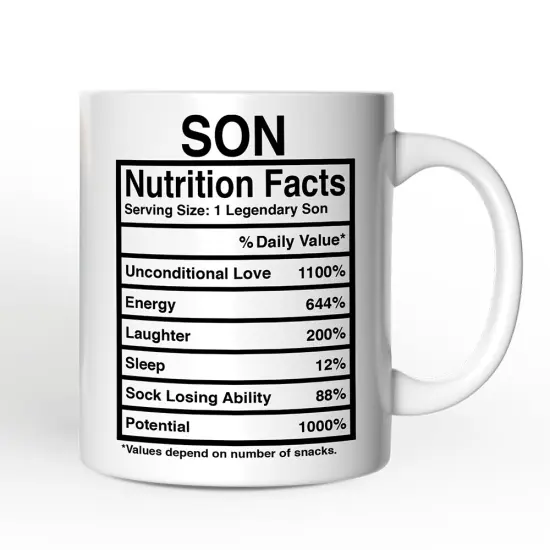 Son Nutrition Facts Mug, Birthday Gift {4}