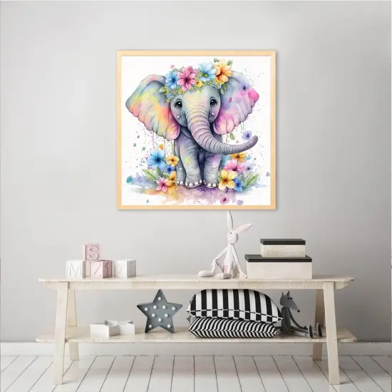 Baby Elephant Diamond Art Kits for Adults, Round Full Drill Diamond Painting Kits for Beginners Gem Art {4}