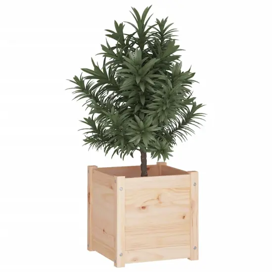 vidaXL Garden Planters 2 pcs 15.7"x15.7"x15.7" Solid Wood Pine {3}