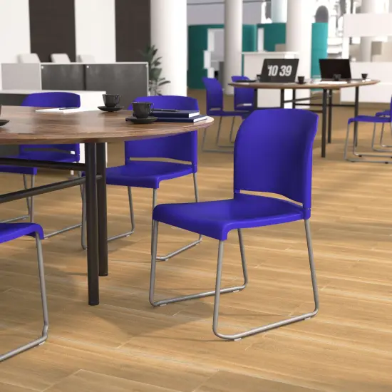 Emma and Oliver Home and Office Guest Chair Full Back Contoured Sled Base Stack Chair {1}