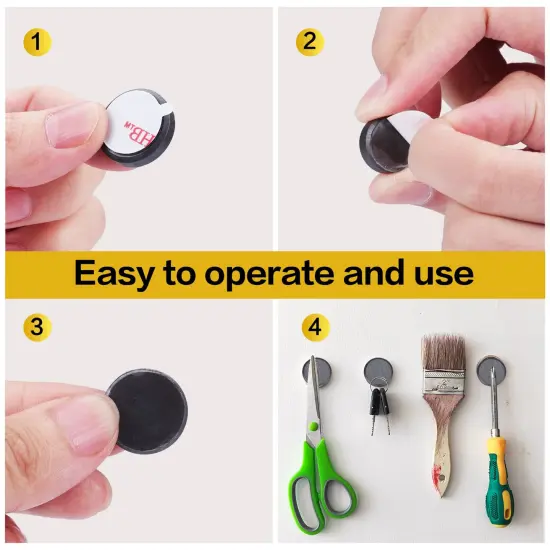 90 Pieces Strong Magnets for Crafts with Adhesive Backing,Ceramic Magnets Small Round Circle Magnets for Refrigerator, Craft Hobbies, Science Projects & School Notice Boards (Black,0.7 * 0.12inch) {6}