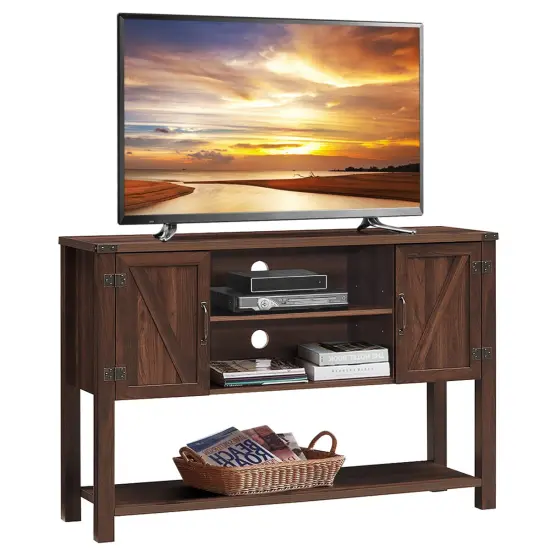 Costway Barn Door TV Stand Console Sideboard Buffet for TVs Up to 60'' w/Storage Cabinets {7}