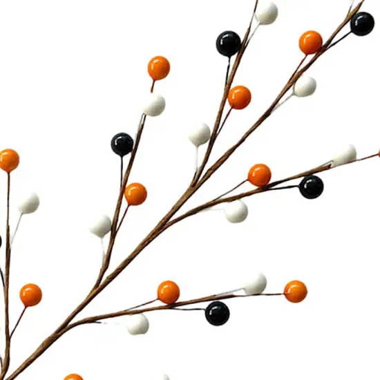 Halloween Berry Stems Orange, Black & White-3PCS {2}
