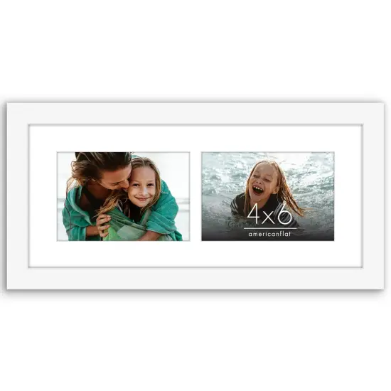 Americanflat 6x14 Collage Picture Frame - Fits Two 4x6 Photos or One 6x14 Picture {1}