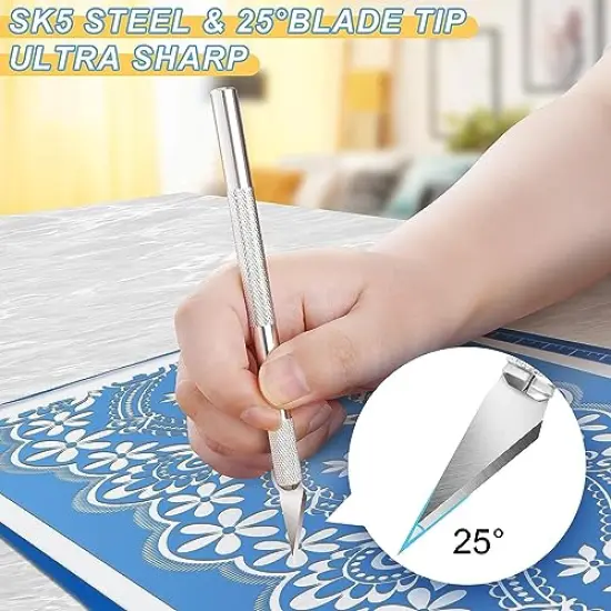 15 Pieces Craft Tools Set Weeding Tools Kit for Vinyl, Craft Vinyl Tools Kit for Weeding Vinyl, Silhouettes, DIY Art Work Cutting, Hobby, Scrapbook, Lettering {6}