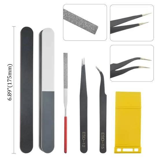 Professional 9 Pieces Gundam Model Tools Kit Modeler Basic Tools Craft Set Hobby Building Tools Kit for Gundam Car Model Building Repairing and Fixing(B) {1}