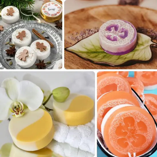 Sakolla 2 Pack Round Silicone Soap Molds 12 Cavity Cylinder Handmade Silicone Molds for Soap Making Supplies DIY Bath Bombs Shower Steamer Lotion Bars, Loofah Soap&hellip; {2}