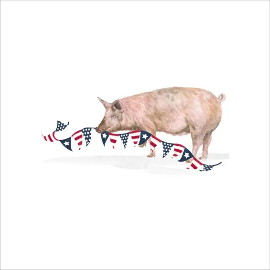 All American Farmhouse on White V by Tara Reed 12" x 12" Canvas Wall Art {2}