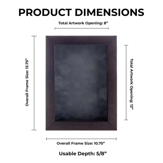 Rich Dark Brown Wood Shadow Box Frame with Acrylic Front - Dark Grey Suede Backing, 30 Sizes {1}