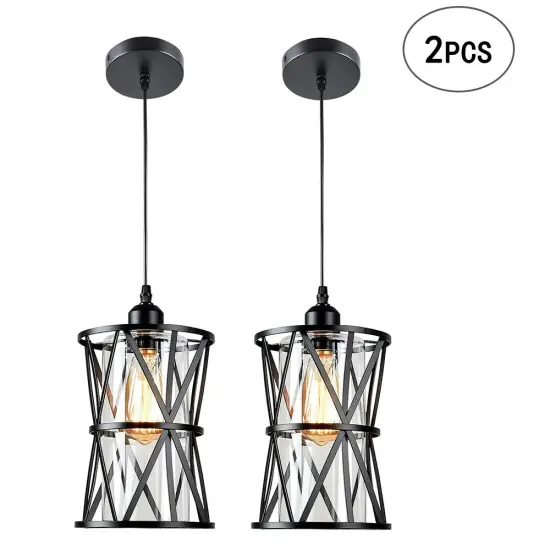 2-Light Modern Industrial-style Ceiling Light Chandeliers Pendant Lamp Fixture {1}