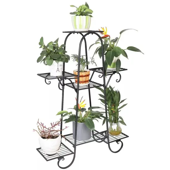7 Tier Metal Plant Stand Shelves Flower Pot Display Rack Garden Patio Home Decor {3}