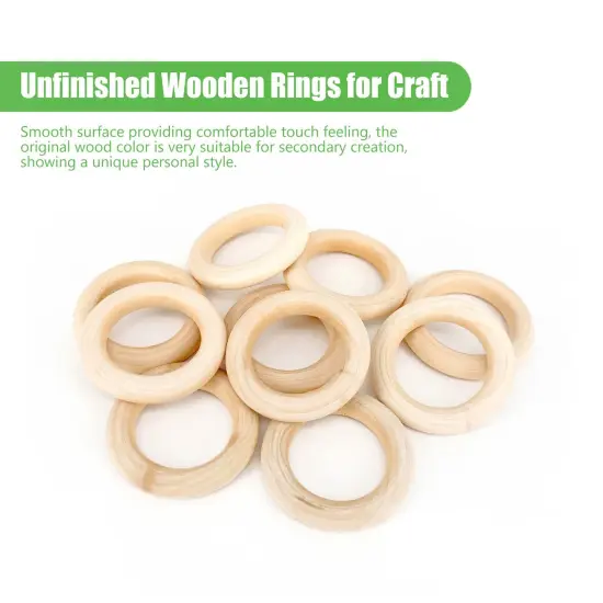 20 Pieces Natural Wood Rings for Crafts, Macrame Rings for DIY, Wooden Rings Without Paint, Pendant Connectors 55mm/2.2inch {1}
