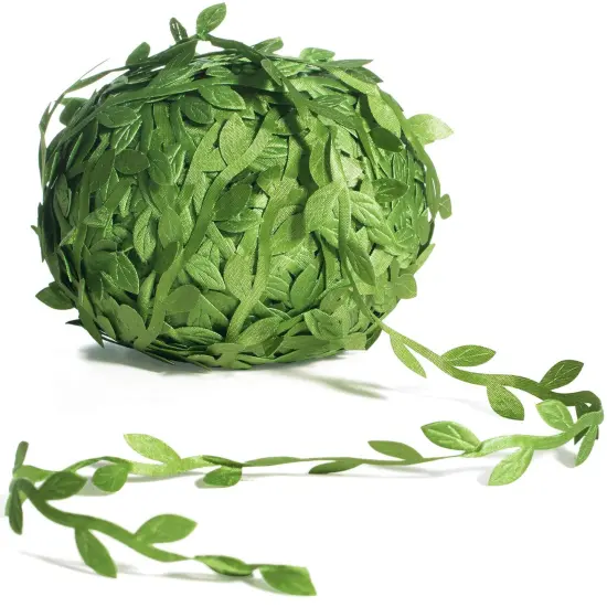 265 Ft Leaf Ribbon, Artificial Vines Leaves String Trim Ribbon Wild Jungle Botanical Greenery for Baby Shower Party Wedding Home Wreaths & DIY Craft {2}