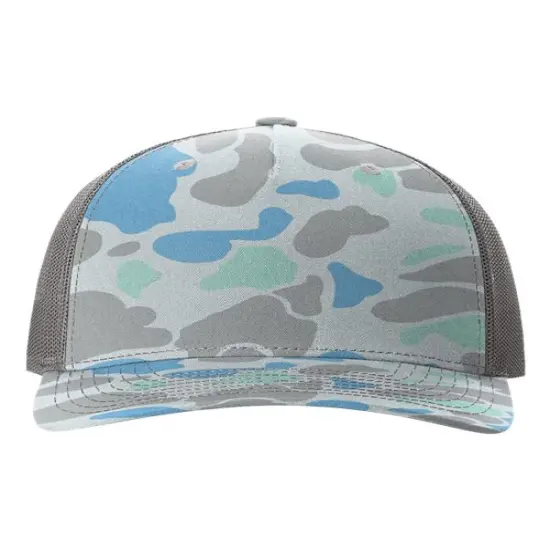 Richardson&reg; Five Panel Printed Trucker Cap Typhon Black {6}