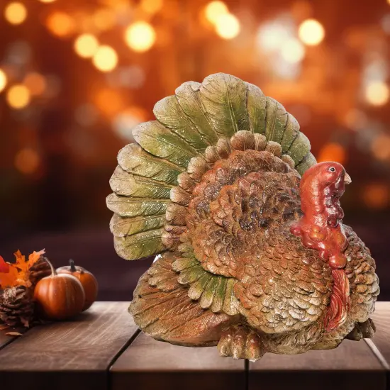 Thanksgiving Turkey Decorative Centerpiece End Table Coffee Table Figurine {3}