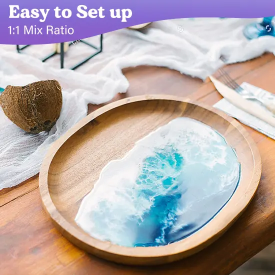 LET'S RESIN Fast Cure Epoxy Resin,Demold in 4 Hours,72OZ Upgrade Quick Drying & Crystal Clear Resin,Bubble Free Epoxy Resin for Craft,Art, Resin Supplies with Resin Dye, Resin Cup,Stir Stick {5}