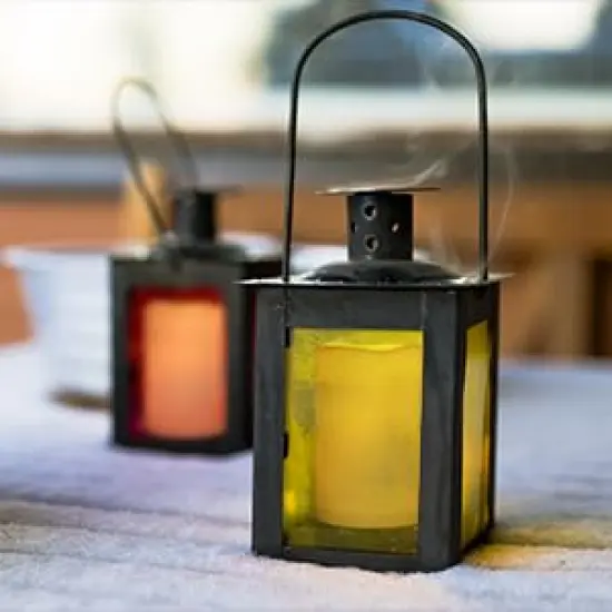 Large Outdoor Waterproof Flameless Candles with Remote Control,D3'' x H5.5'' Battery Operated Flickering LED Pillar Candle Plastic for Outdoor/Indoor Decoration Wedding, Party, Birthday (2PACK) {2}