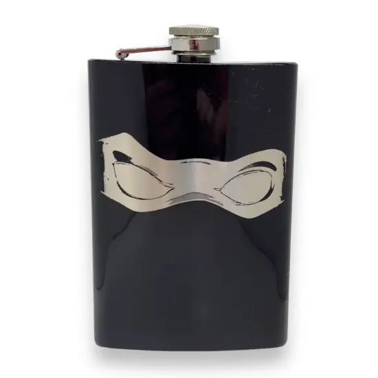 8oz BLACK Ninja Mask Flask {1}