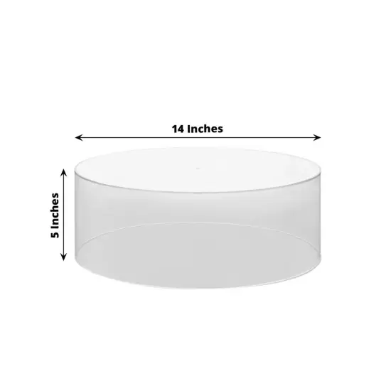 14 in Clear Round Acrylic CAKE STAND Display Box Pedestal Riser Party Events {4}
