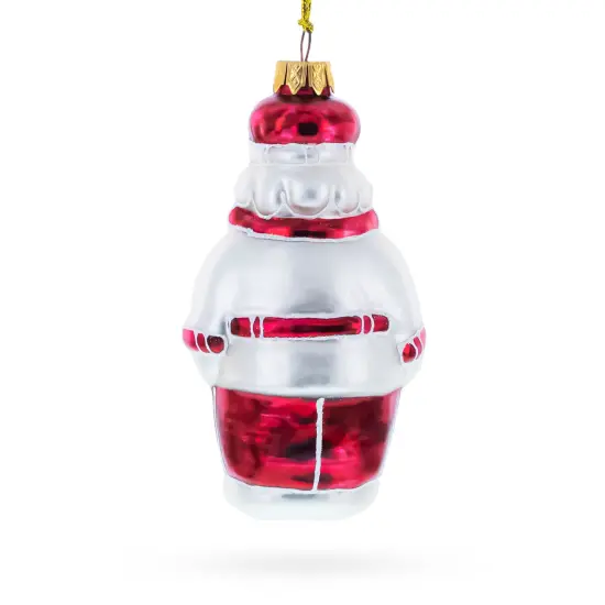 Santa the Cook Glass Christmas Ornament {5}