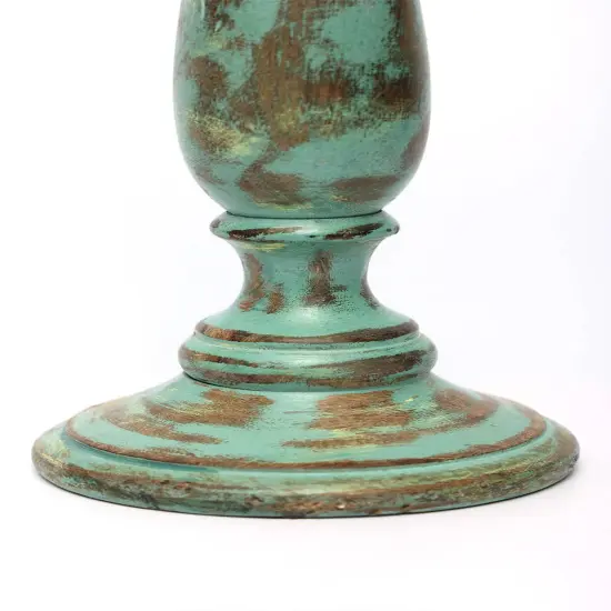 Antique Mango Wood & ResinCenterpiece Candle Holder - 4" x 15" {4}