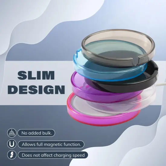 Insten 2-Pack Case Compatible with MagSafe Charger Pad, Protective Soft TPU Slim Skin Cover (Charger Not Included) Clear & Black {4}