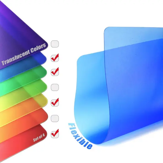 Flexible Plastic Cutting Boards for Kitchen, 4 Translucent Colors Cutting Mats 15 x 12 In, BPA-Free, Non-Porous, Dishwasher Safe, Set of 4 {2}