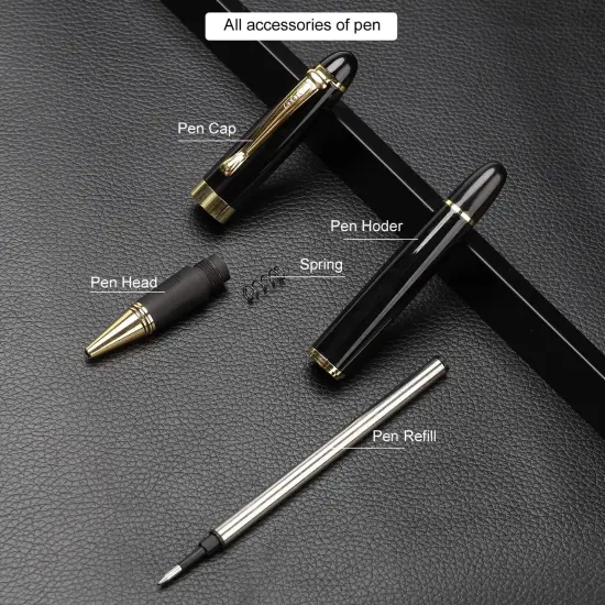 Ballpoint Pens Nice Ball Pen Best Gift for Men Professional Executive Office BallPens Classy Gift Box Ballpoint Black Refill Line width 0.5mm (Black) {5}