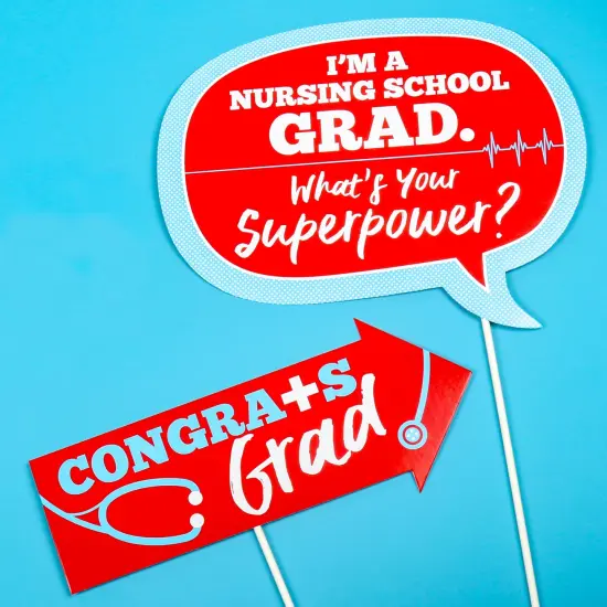 Big Dot of Happiness Funny Nurse Graduation - Medical Nursing Graduation Party Photo Booth Props Kit - 10 Piece {5}