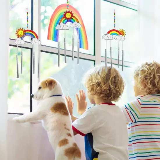 24 Sets Rainbow Summer Suncatchers Ornaments Decorations DIY Window Paint Art Suncatchers Craft Kits Hanging Rainbow Sun Catchers for Kids Spring Summer Home Classroom Party Activity Art Project {4}