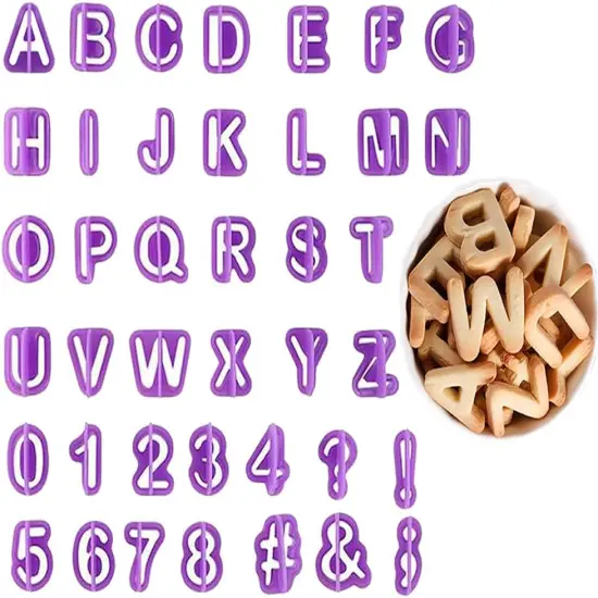 Alphabet & Number Cookie Cutter Set 40 Pieces {1}