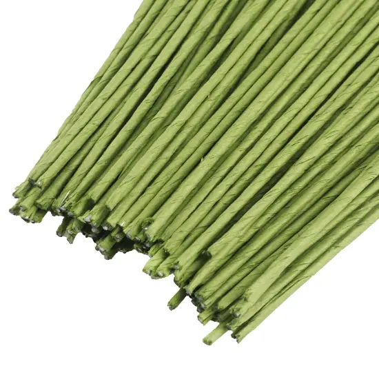 300 PCS 16 Inch Floral Wire Stems,14 Gauge Floral Wire for Wiring Fresh Flowers, Creating Floral Crowns, DIY Crafts, Artificial Flower, Green {2}