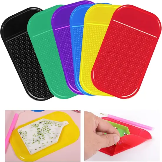 6 PCS Diamond Art Mat Anti Slip Pad, Diamond Art DIY Diamond Sticky Tray Gel Painting Tools Diamond Non-Slip Universal Gel Pad Holder Kits for Adults Diamond 5D Painting Accessories (6 Color) {1}