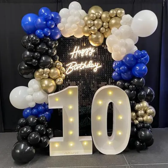 Navy Blue and Gold Balloons, Blue and Gold Balloons, Gold Confetti Balloons Navy Blue Gold Latex Balloons for Boys Birthday Baby Shower {4}