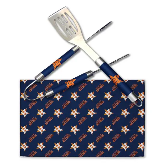 MLB 3-Piece BBQ Utensil Set 17.25 6 11 x 18 Inches Houston astros {1}