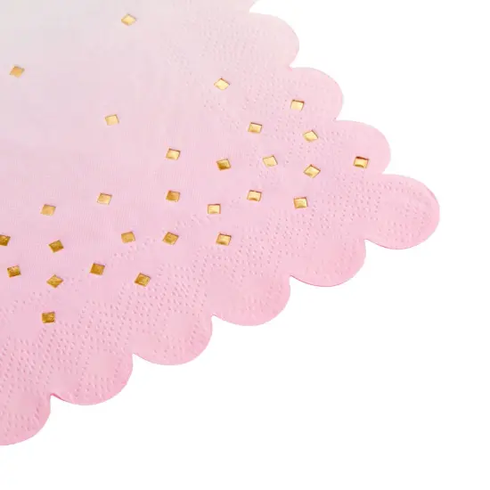 100 Pack Cocktail Napkins for Girl Baby Shower, Wedding, Birthday Party (5 x 5 in, Ombre Pink) Multicolor {5}